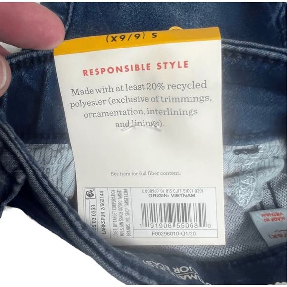 Girls Cat & Jack Adjustable Waist Dark Wash Skinny Blue Jeans Girls Size S 6/6X - Picture 12 of 12